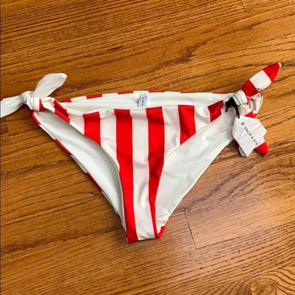 Bikini bottom. Red and white stripe